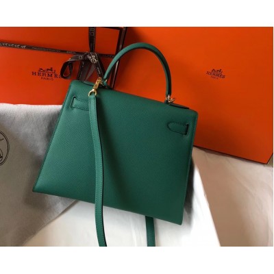 Hermes Kelly 28cm Sellier Bag In Malachite Epsom Leather LDBS242389