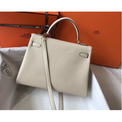 Hermes Kelly 32cm Retourne Bag In Beton Clemence Leather LDBS242396