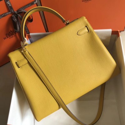 Hermes Kelly 32cm Retourne Bag In Soleil Clemence Leather LDBS242399