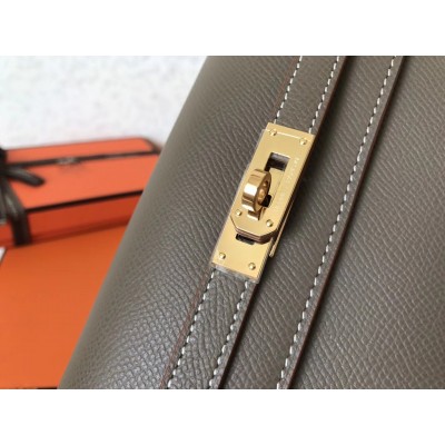 Hermes Kelly Classic Long Wallet In Taupe Epsom Leather LDBS242415