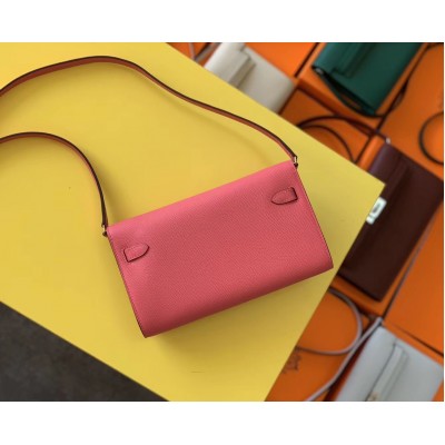 Hermes Kelly Classique To Go Wallet In Rose Lipstick Epsom Calfskin LDBS242429