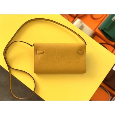 Hermes Kelly Classique To Go Wallet In Yellow Epsom Calfskin LDBS242433