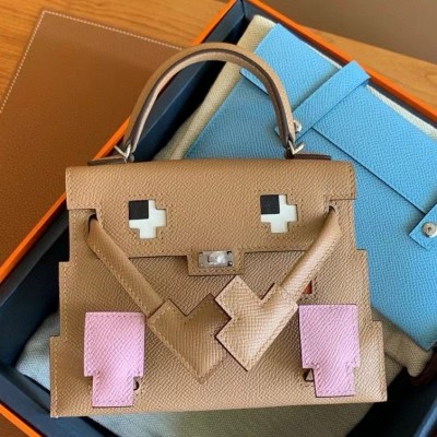 Hermes Kelly Doll Picto Bag in Chai Epsom Calfskin LDBS242445