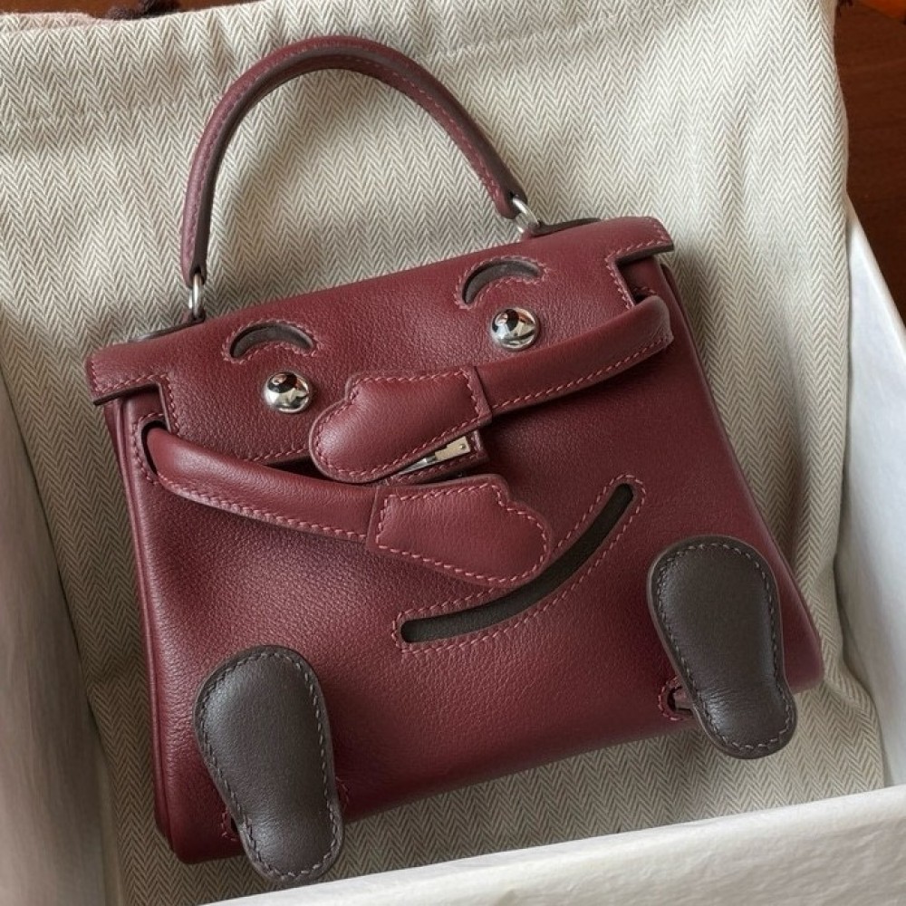 Hermes Kelly Doll Quelle Idole Bag in Bordeaux Swift Calfskin LDBS242450