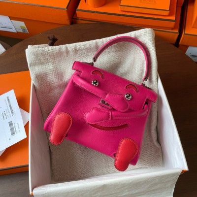 Hermes Kelly Doll Quelle Idole Bag in Rose Mexico Swift Calfskin LDBS242454