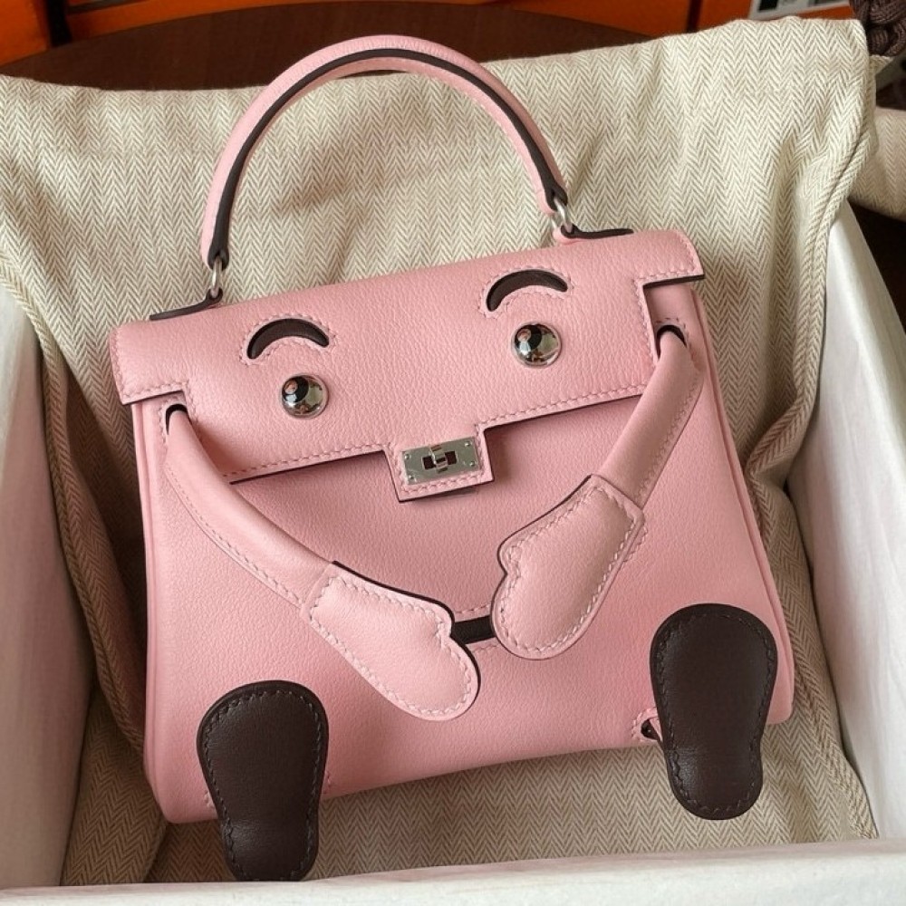 Hermes Kelly Doll Quelle Idole Bag in Rose Sakura Swift Calfskin LDBS242455