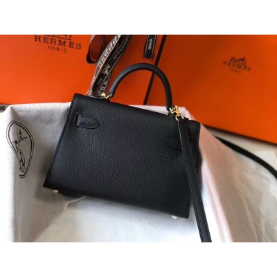 Hermes Kelly Mini II Bag In Black Epsom Leather LDBS242465