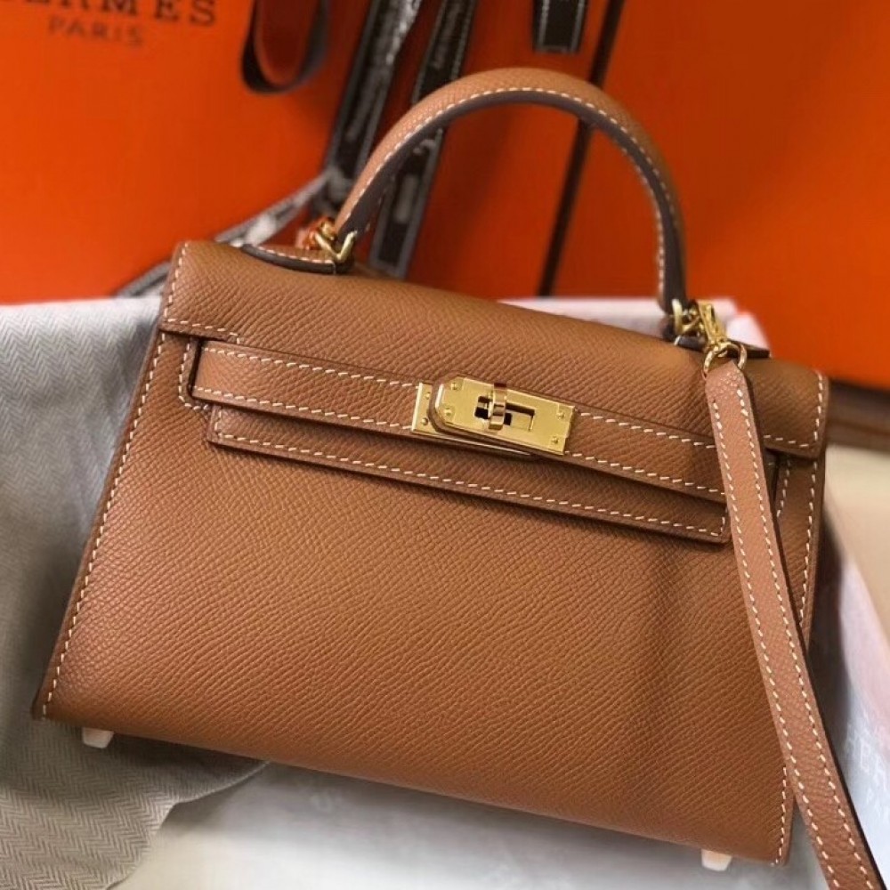 Hermes Kelly Mini II Bag In Gold Epsom Leather LDBS242470