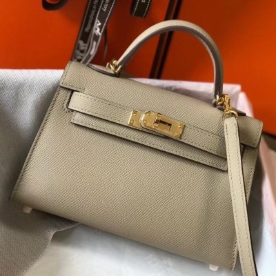 Hermes Kelly Mini II Bag In Gris Tourterelle Epsom Leather LDBS242475