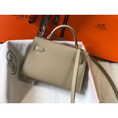 Hermes Kelly Mini II Bag In Gris Tourterelle Epsom Leather LDBS242475