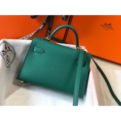 Hermes Kelly Mini II Bag In Malachite Epsom Leather LDBS242477