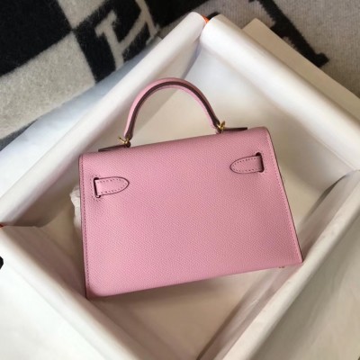 Hermes Kelly Mini II Bag In Mauve Sylvestre Epsom Leather LDBS242478