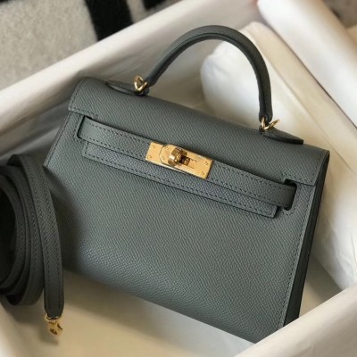 Hermes Kelly Mini II Bag In Vert Amande Epsom Leather LDBS242489