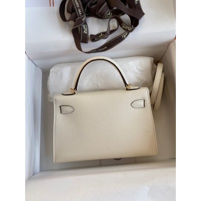 Hermes Kelly Mini II Sellier Handmade Bag In Nata Epsom Calfskin LDBS242538