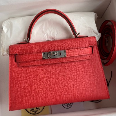 Hermes Kelly Mini II Sellier Handmade Bag In Piment Epsom Calfskin LDBS242541