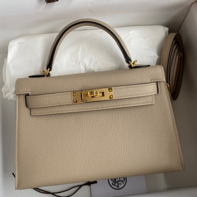 Hermes Kelly Mini II Sellier Handmade Bag In Trench Epsom Calfskin LDBS242556