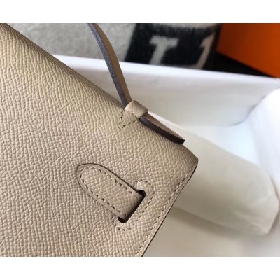 Hermes Kelly Pochette Bag In Gris Tourterelle Epsom Leather LDBS242574