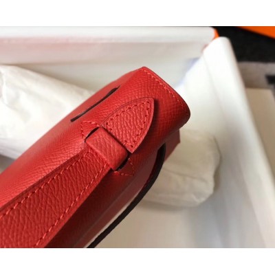 Hermes Kelly Pochette Bag In Red Epsom Leather LDBS242577