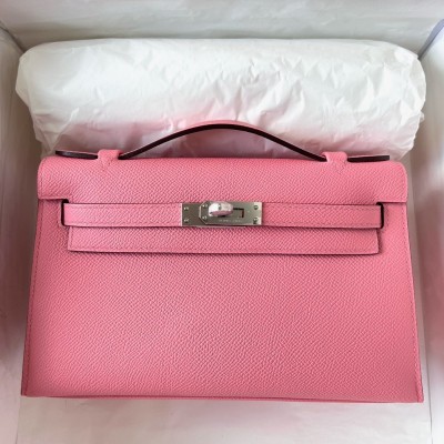 Hermes Kelly Pochette Handmade Bag In Rose Confetti Epsom Calfskin LDBS242607