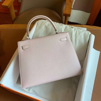 Hermes Kelly Sellier 25 Handmade Bag In Mauve Pale Epsom Calfskin LDBS242687