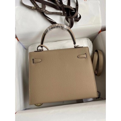 Hermes Kelly Sellier 25 Handmade Bag In Trench Epsom Calfskin LDBS242694