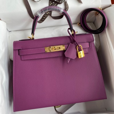 Hermes Kelly Sellier 28 Handmade Bag In Anemone Epsom Calfskin LDBS242708