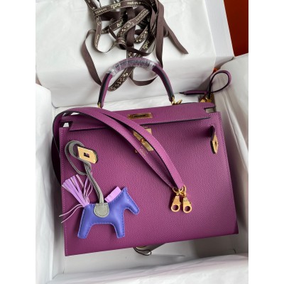 Hermes Kelly Sellier 28 Handmade Bag In Anemone Epsom Calfskin LDBS242708