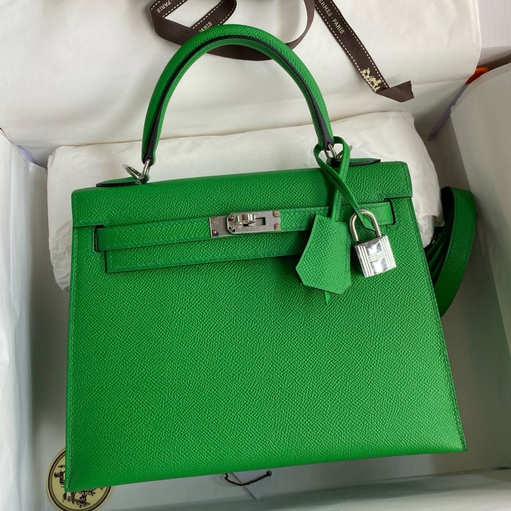 Hermes Kelly Sellier 28 Handmade Bag In Bamboo Epsom Calfskin LDBS242709