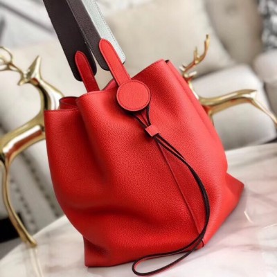 Hermes Licol 17cm Bag In Red Evercolor Calfskin LDBS242741