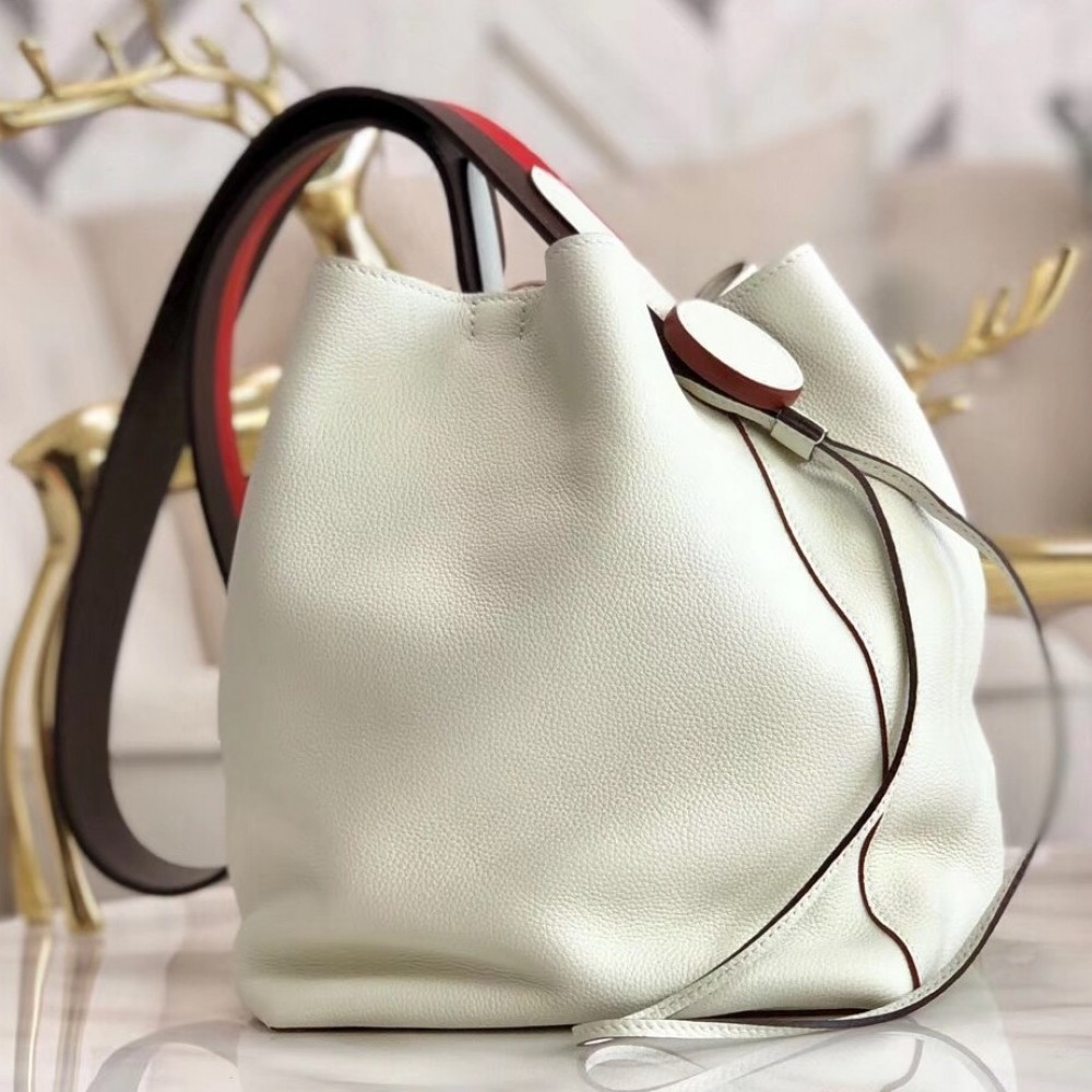 Hermes Licol 17cm Bag In White Evercolor Calfskin LDBS242743