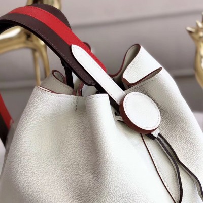 Hermes Licol 17cm Bag In White Evercolor Calfskin LDBS242743