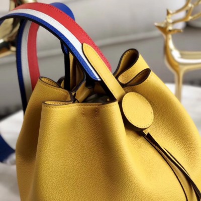 Hermes Licol 17cm Bag In Yellow Evercolor Calfskin LDBS242744