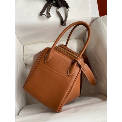 Hermes Lindy 26 Handmade Bag In Gold Swift Calfskin LDBS242787