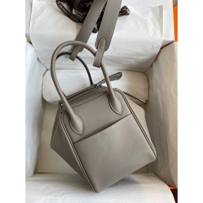 Hermes Lindy 26 Handmade Bag In Gris Asphalt Evercolor Leather LDBS242789