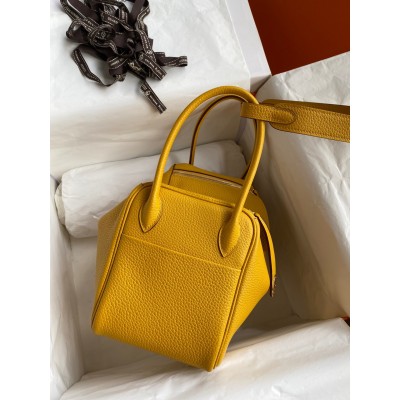 Hermes Lindy 26 Handmade Bag In Jaune Ambre Clemence Leather LDBS242790