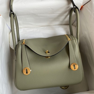 Hermes Lindy 26 Handmade Bag In Sauge Clemence Leather LDBS242800