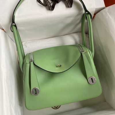 Hermes Lindy 26 Handmade Bag In Vert Cypres Swift Calfskin LDBS242807