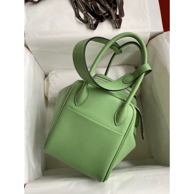 Hermes Lindy 26 Handmade Bag In Vert Cypres Swift Calfskin LDBS242807