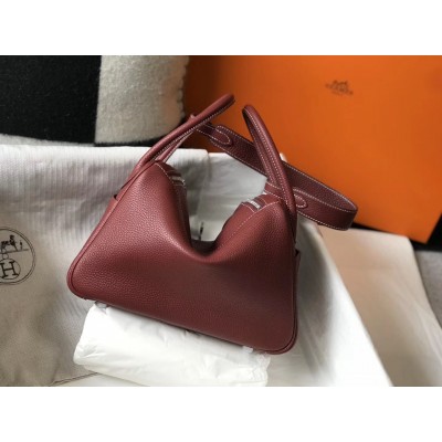 Hermes Lindy 26cm Bag In Bordeaux Clemence With PHW LDBS242754