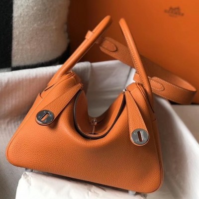 Hermes Lindy 26cm Bag In Orange Clemence With PHW LDBS242762