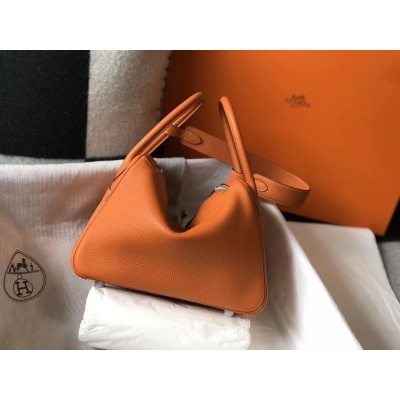 Hermes Lindy 26cm Bag In Orange Clemence With PHW LDBS242762