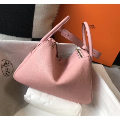 Hermes Lindy 26cm Bag In Pink Clemence With GHW LDBS242763