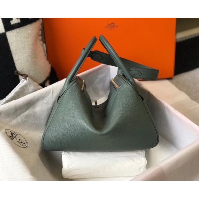 Hermes Lindy 26cm Bag In Vert Amande Clemence With GHW LDBS242766