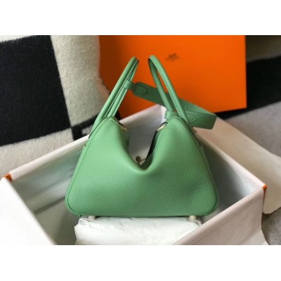 Hermes Lindy 26cm Bag In Vert Criquet Clemence With GHW LDBS242767