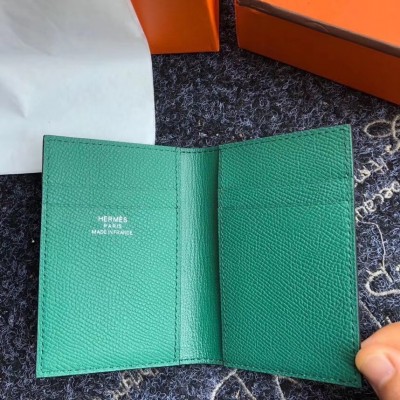 Hermes MC2 Euclide Card Holder In Green Epsom Leather LDBS242857