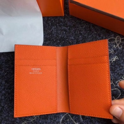 Hermes MC2 Euclide Card Holder In Orange Epsom Leather LDBS242860