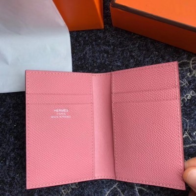 Hermes MC2 Euclide Card Holder In Pink Epsom Leather LDBS242861