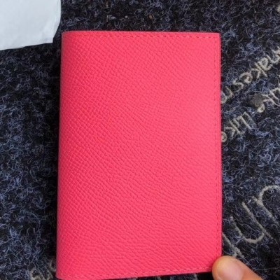 Hermes MC2 Euclide Card Holder In Rose Lipstick Epsom Leather LDBS242864