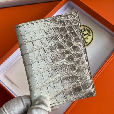 Hermes MC2 Euclide Card Holder in Himalaya Niloticus Crocodile Skin LDBS242858