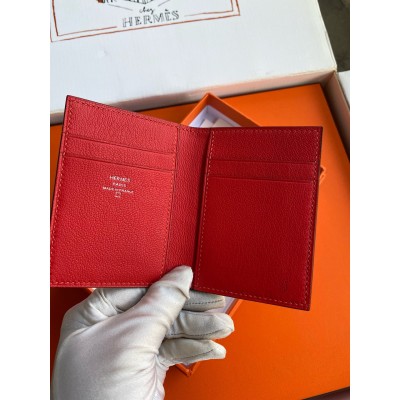 Hermes MC2 Euclide Card Holder in Red Shiny Alligator Leather LDBS242863